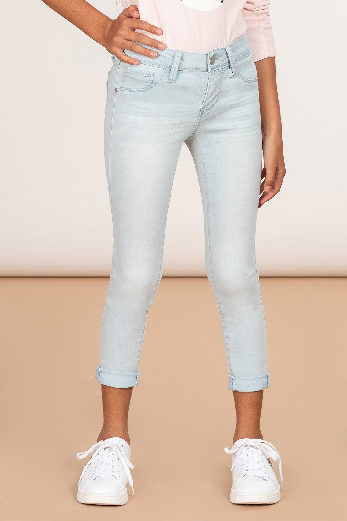 Girls Optional Cuff Denim Skinny Jean Gp235102