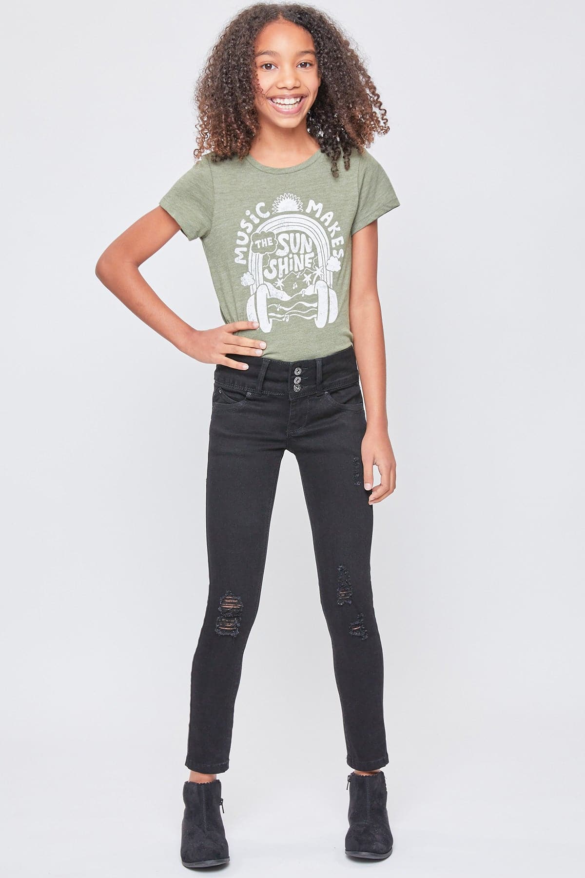 Girls Sustainable WannaBettaFit 3-Button Skinny Jeans