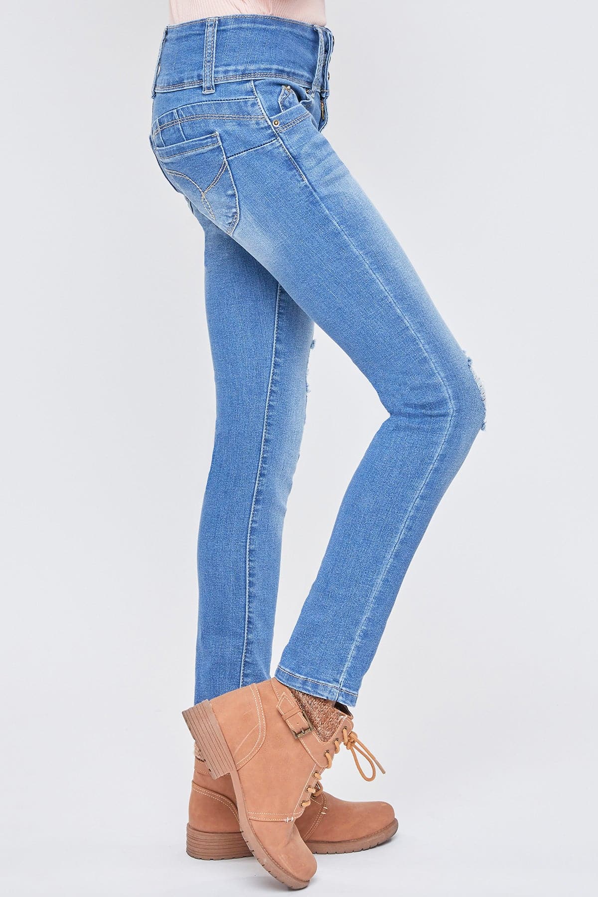 Girls WannaBettaFit 3-Button Clean Hem Skinny