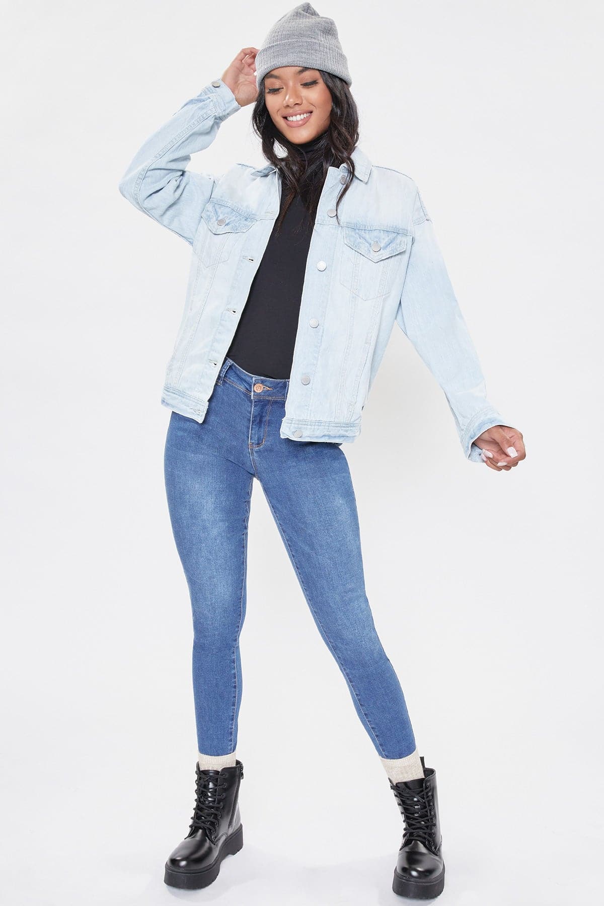 Junior Oversized Boyfriend Denim Jacket J105076