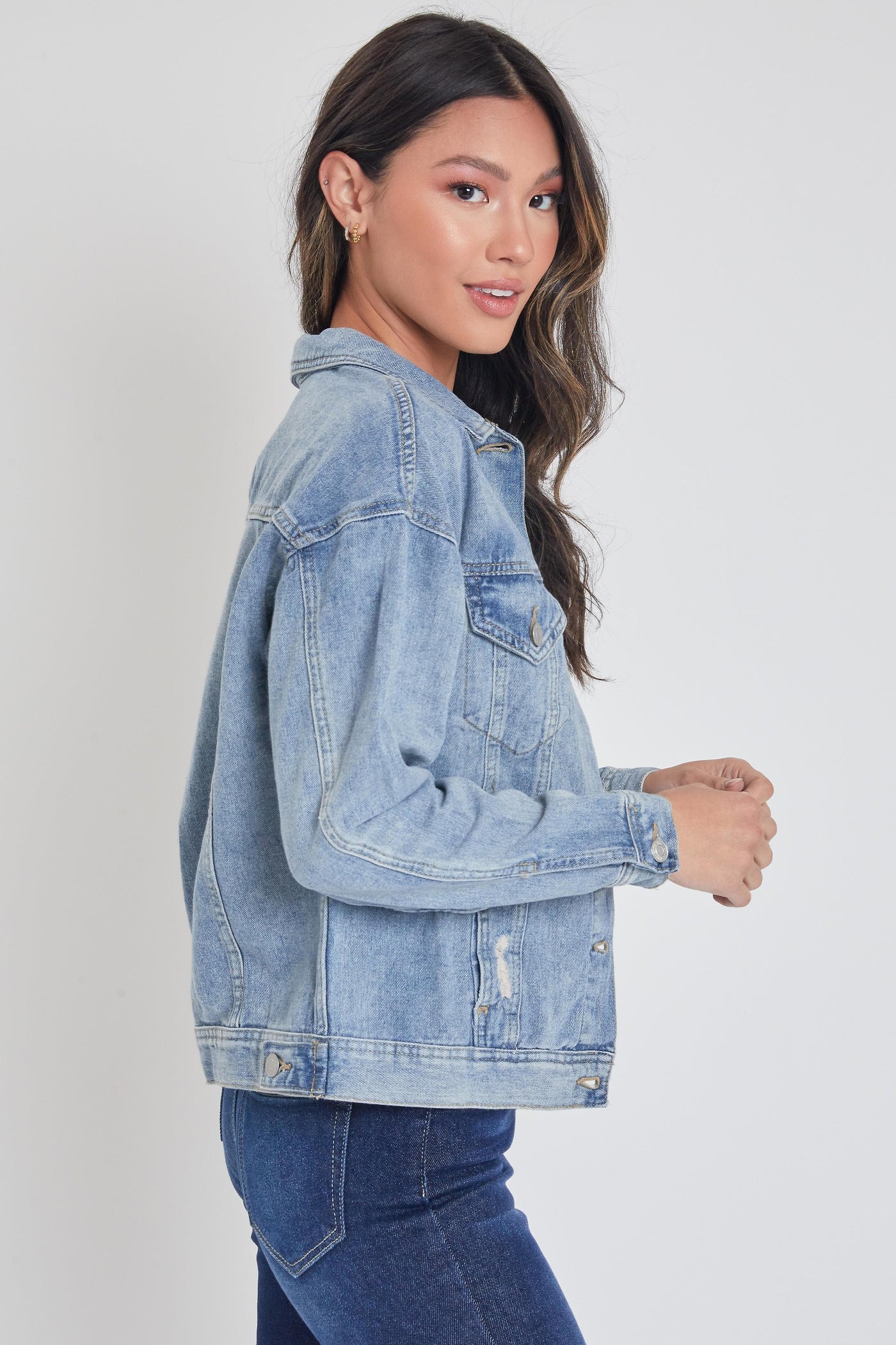 Junior Oversized Boyfriend Denim Jacket J105076