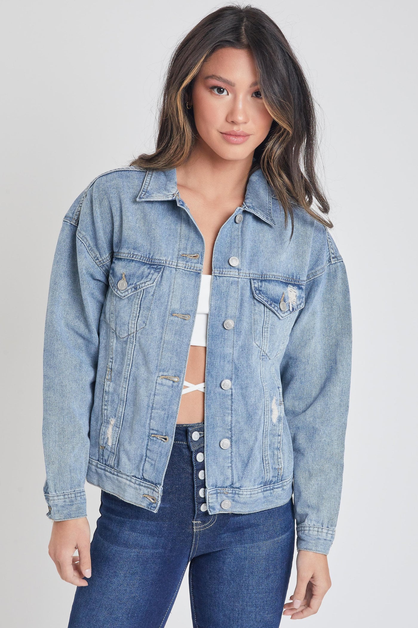 Junior Oversized Boyfriend Denim Jacket J105076