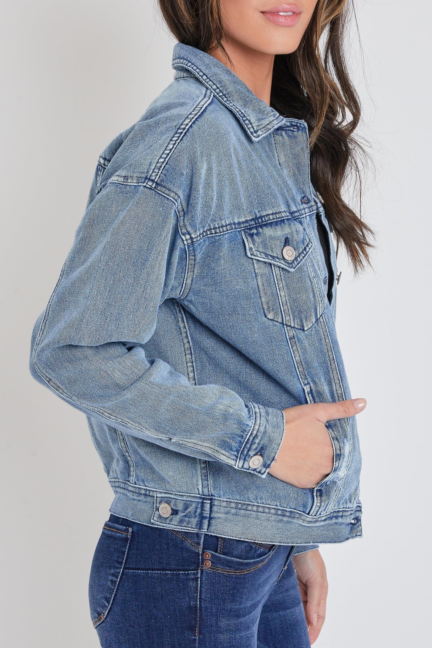 Junior Oversized Boyfriend Denim Jacket J105076