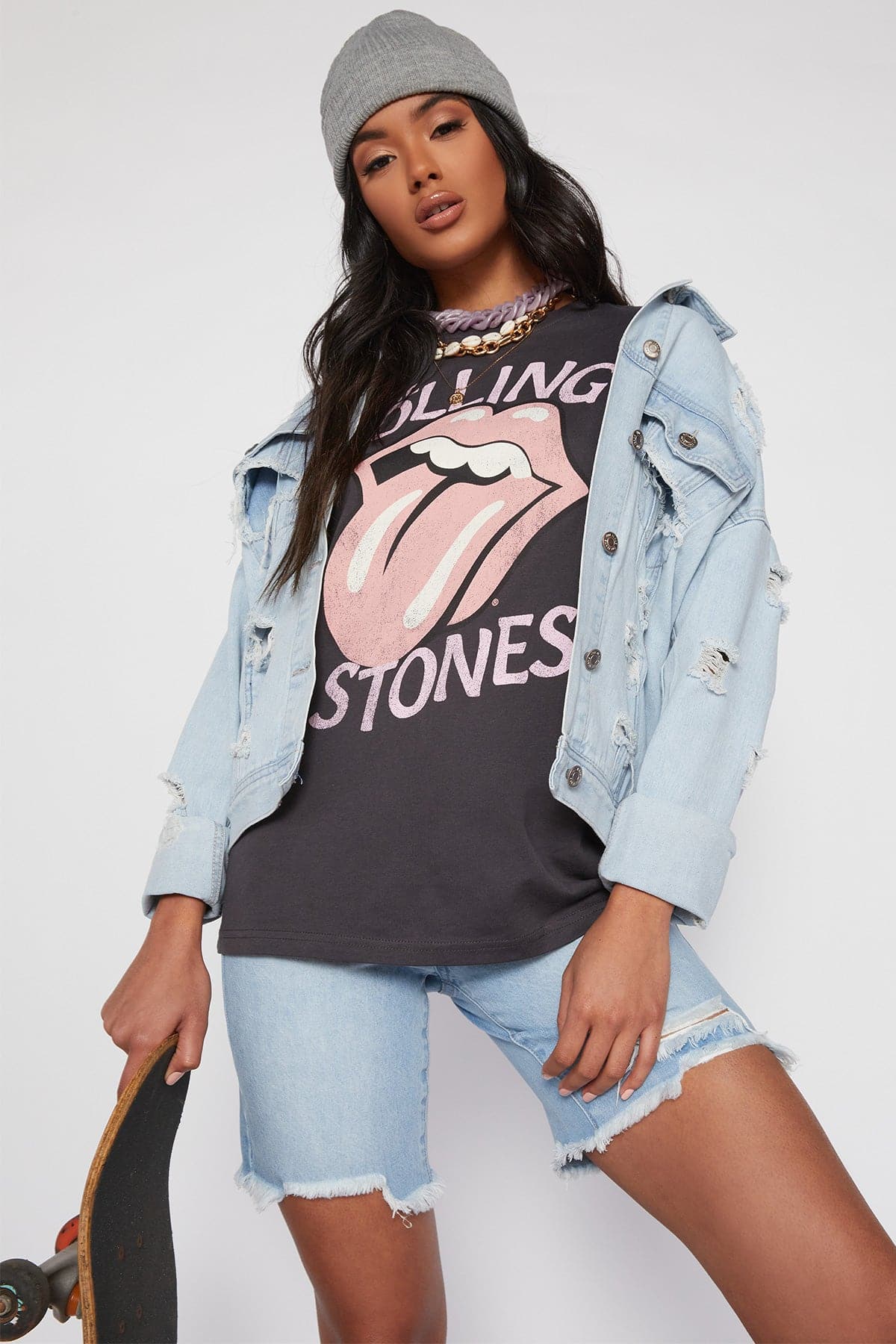 Junior Oversized Boyfriend Denim Jacket J105076