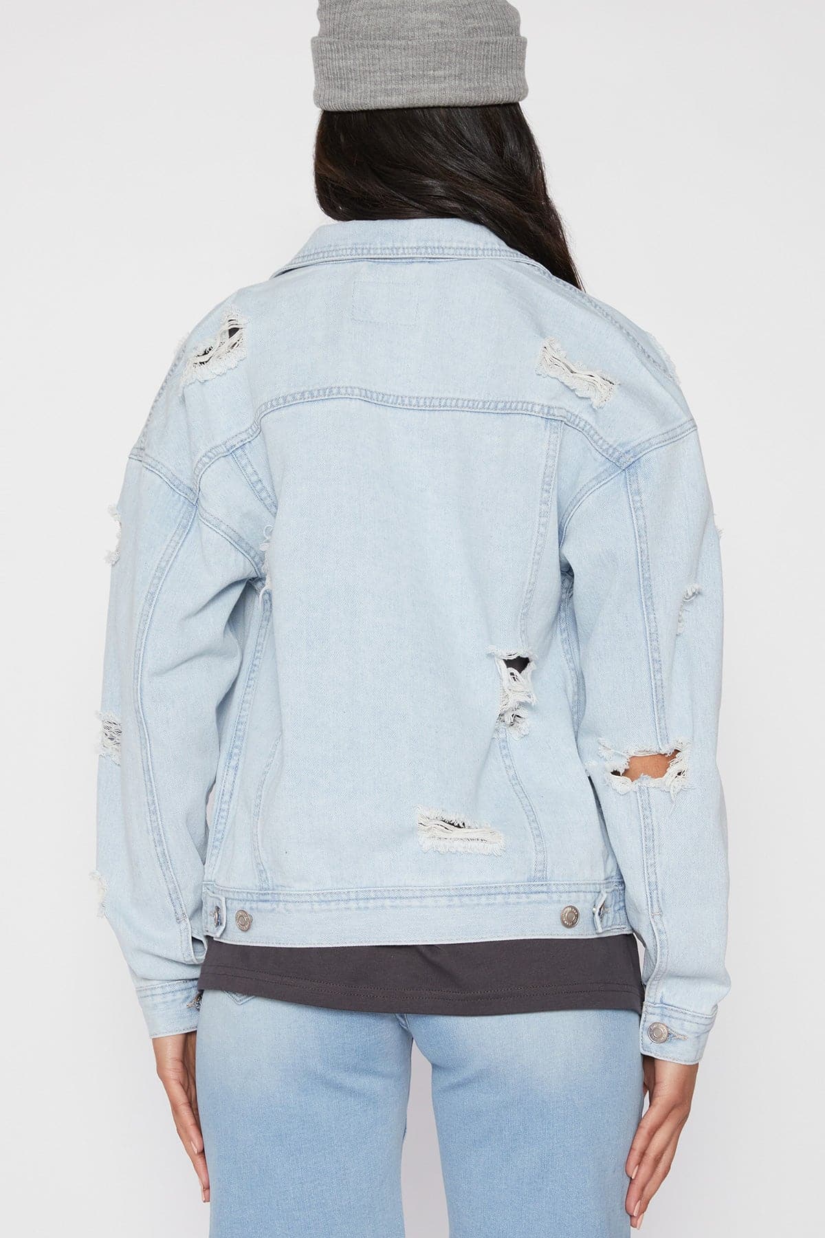 Junior Oversized Boyfriend Denim Jacket J105076