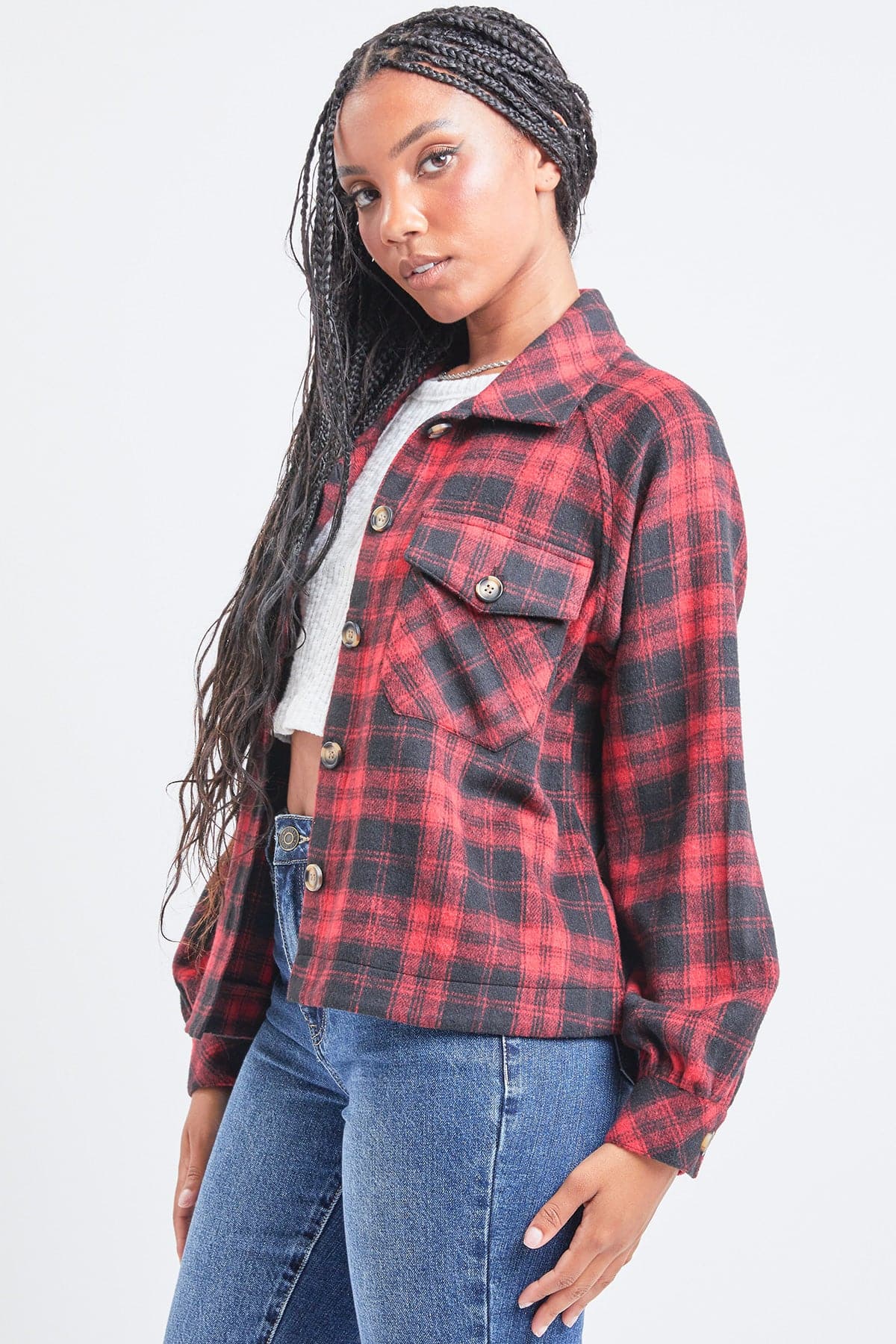 Women's Cropped Boxy Fit Shacket