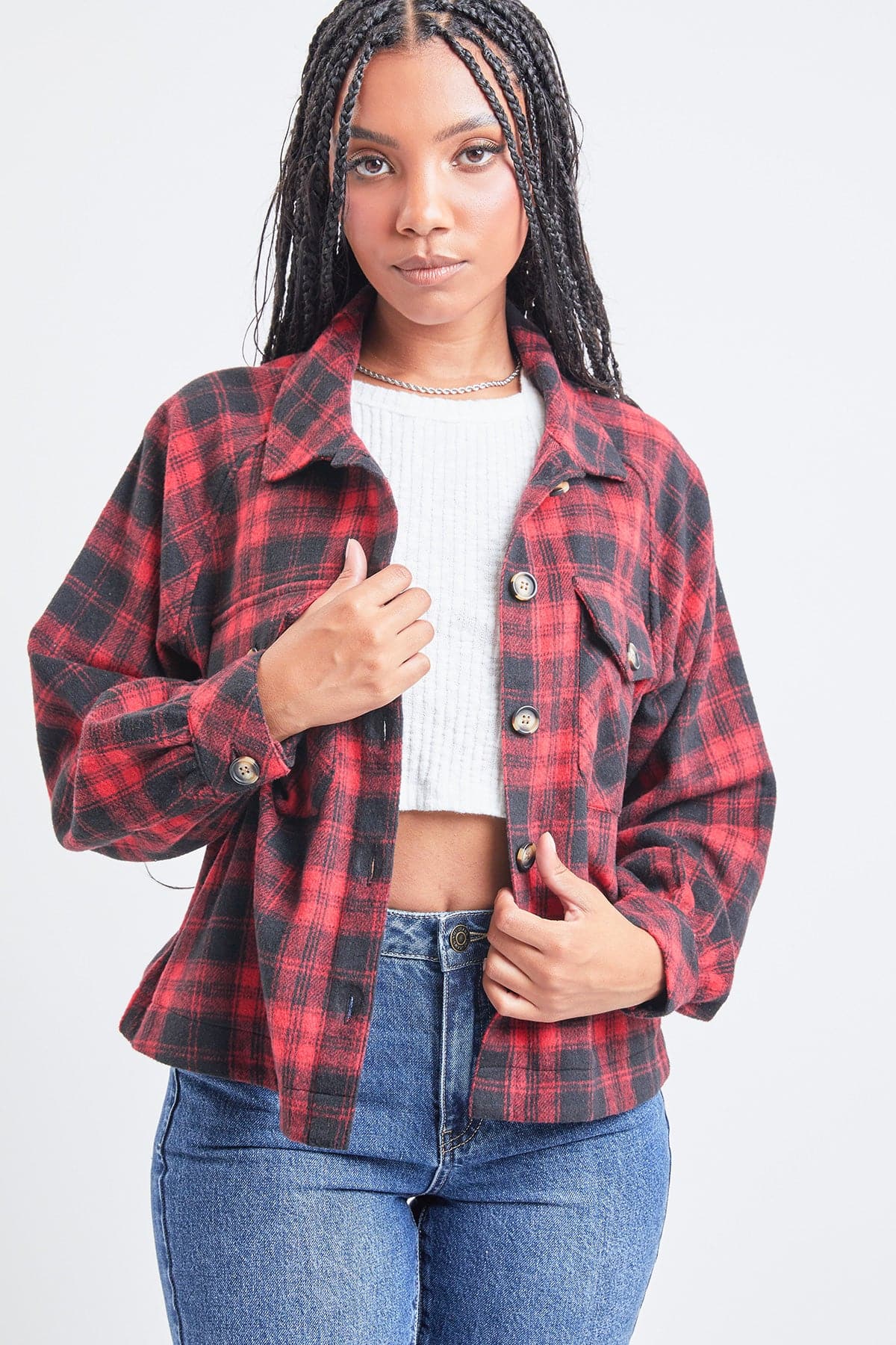 Women's Cropped Boxy Fit Shacket