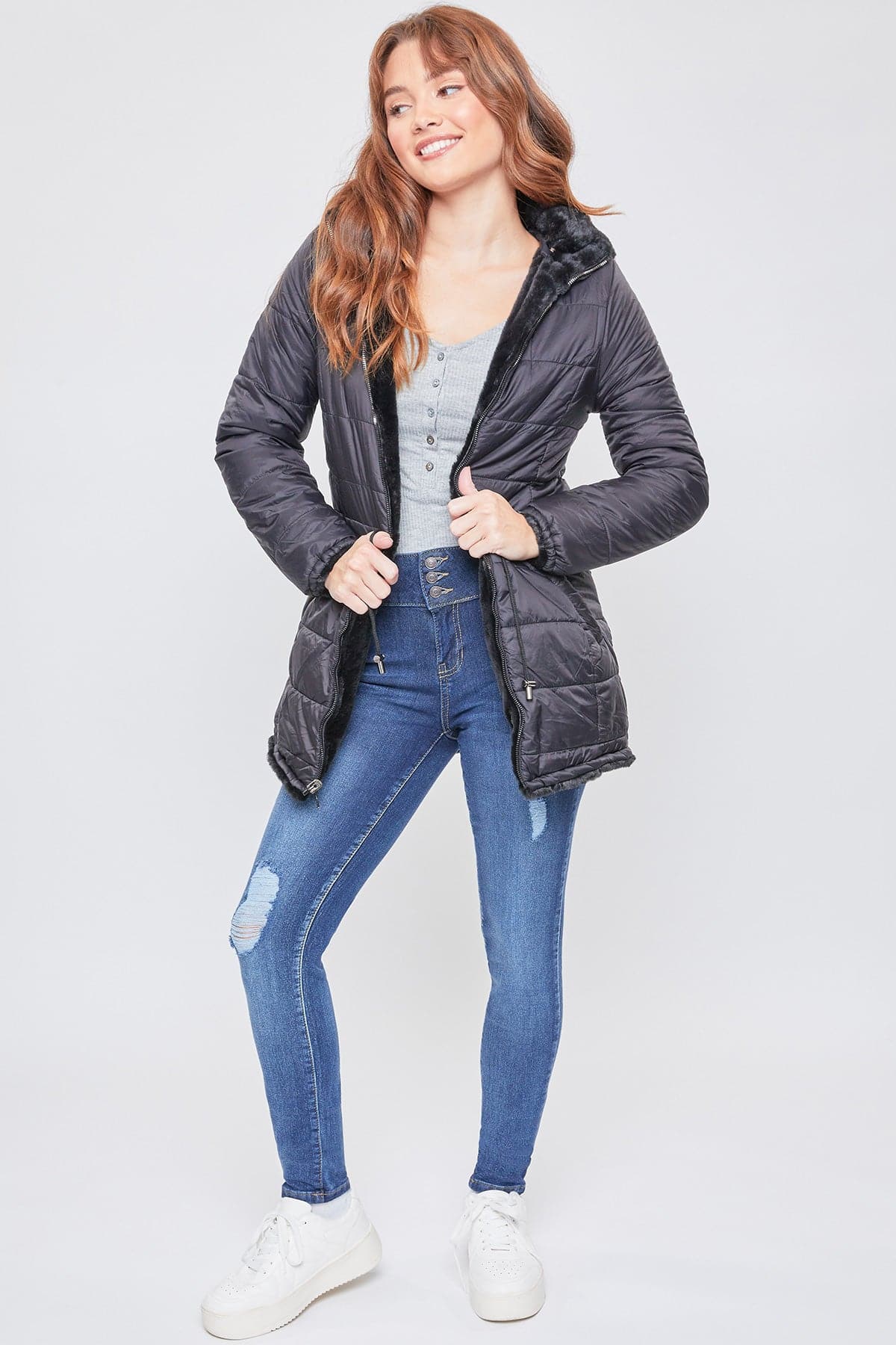 Women's Winter Faux Fur Reversible Jacket