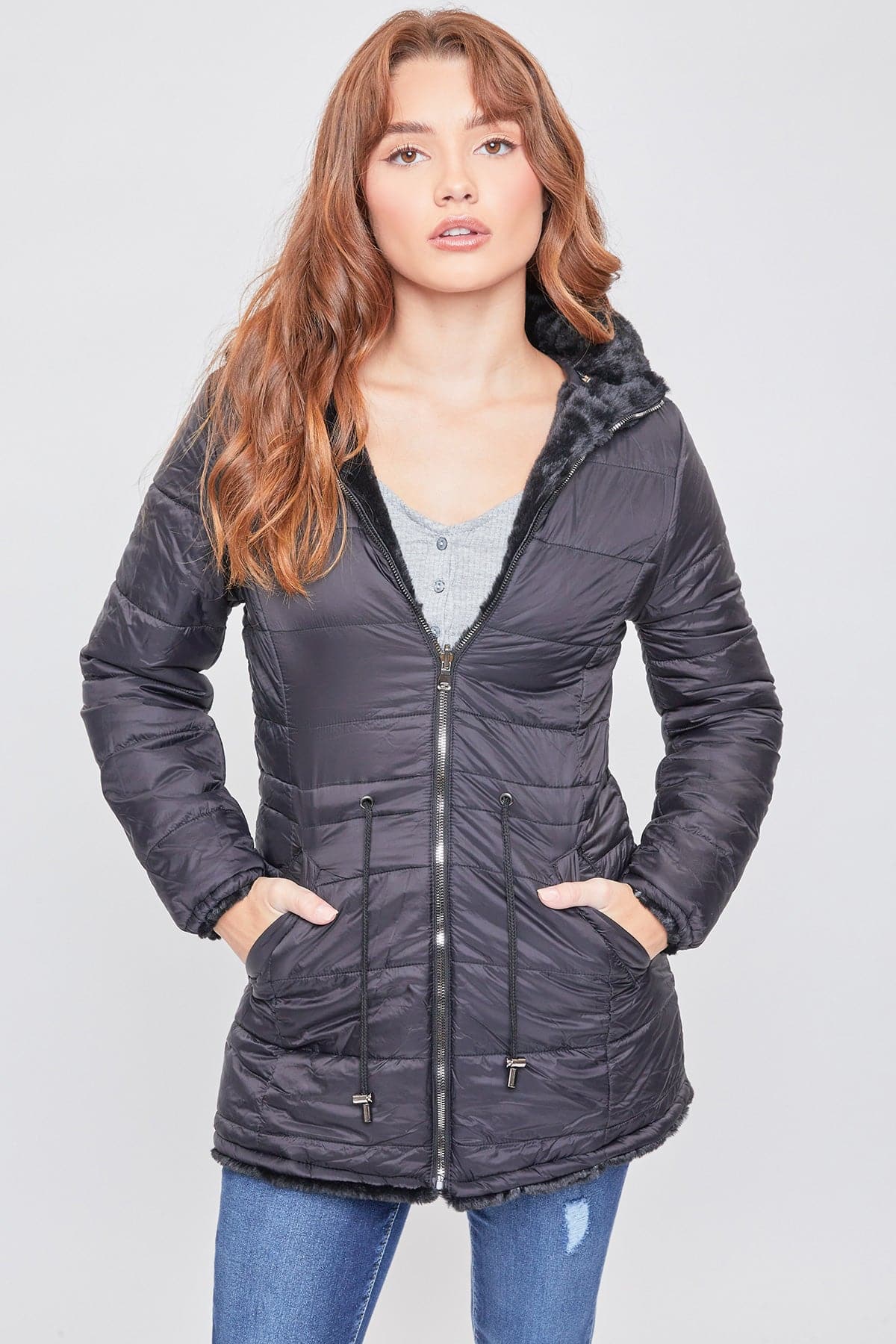 Women's Winter Faux Fur Reversible Jacket