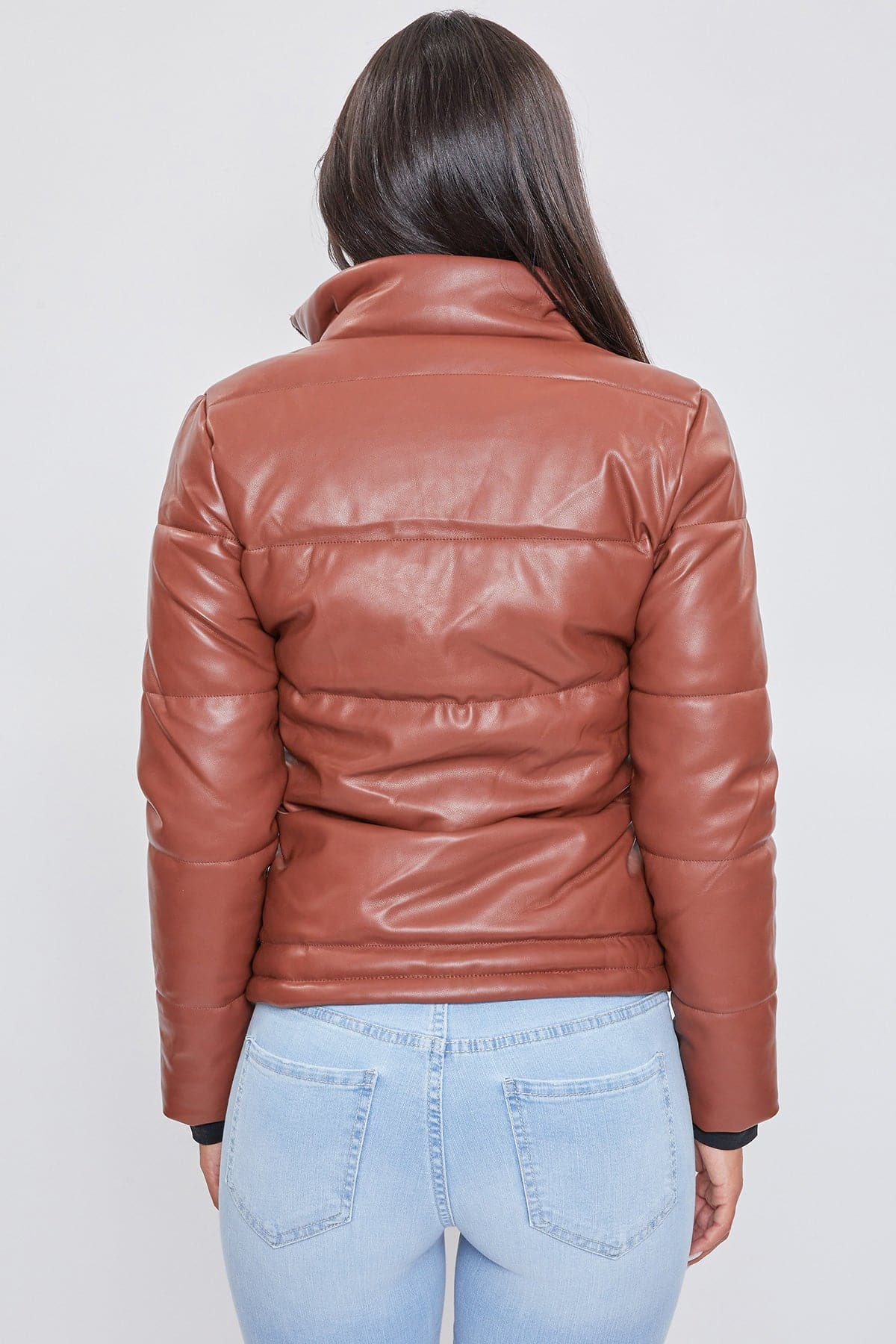 Women's Winter Pleather Puffy Jacket