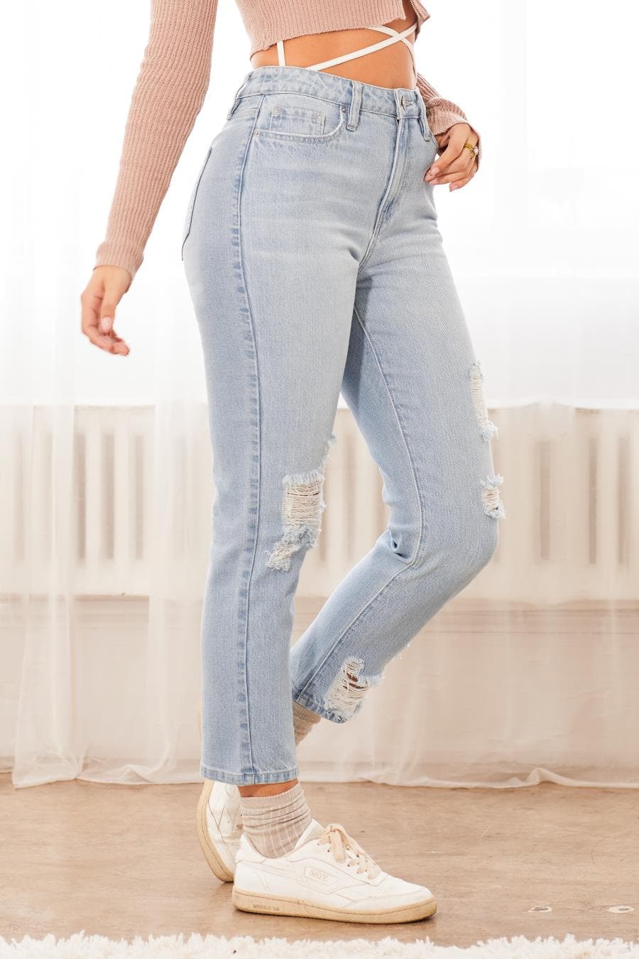 L Light Blue Rips