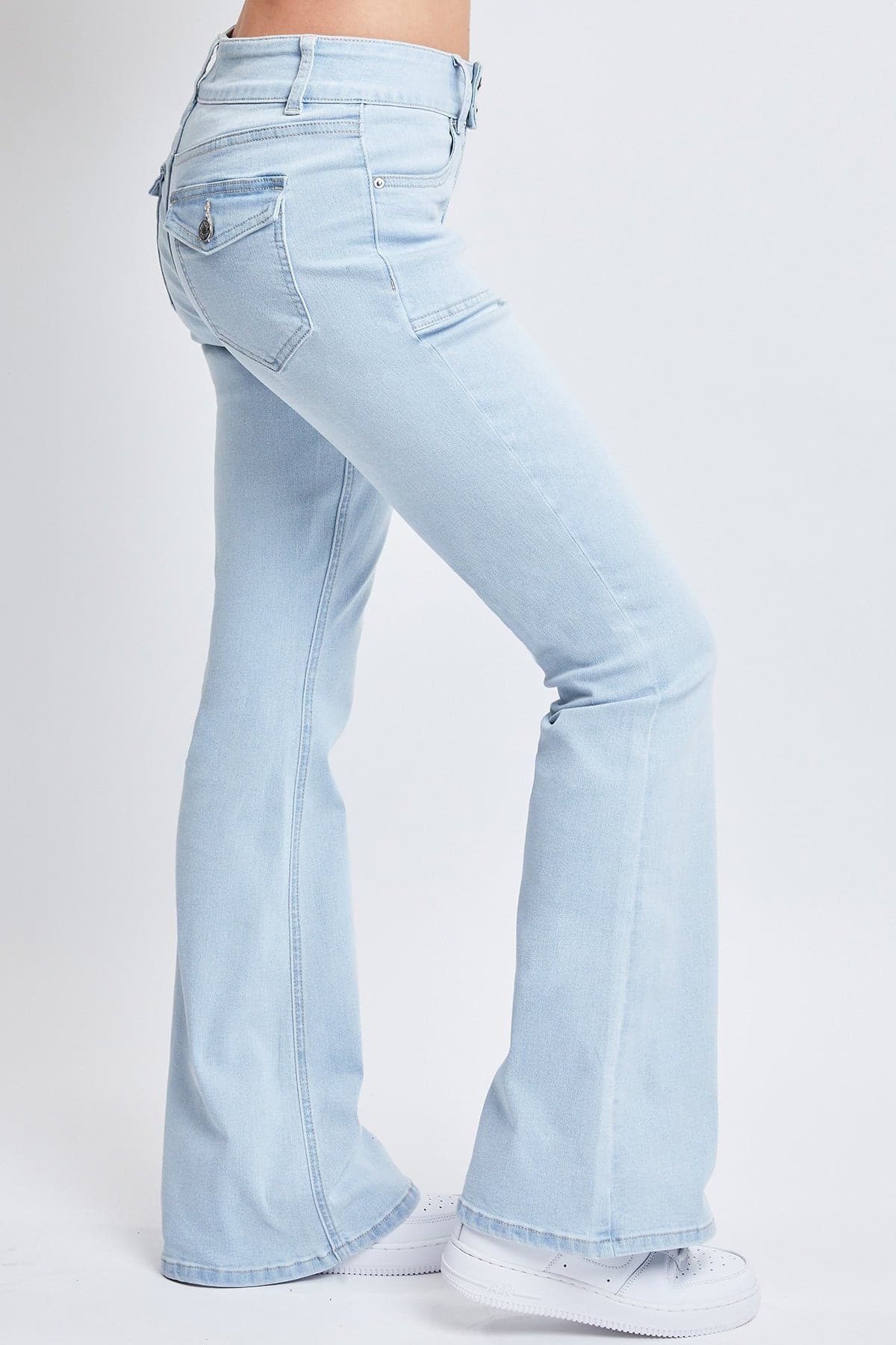 Women's Flare Jeans With Flap Back Pockets