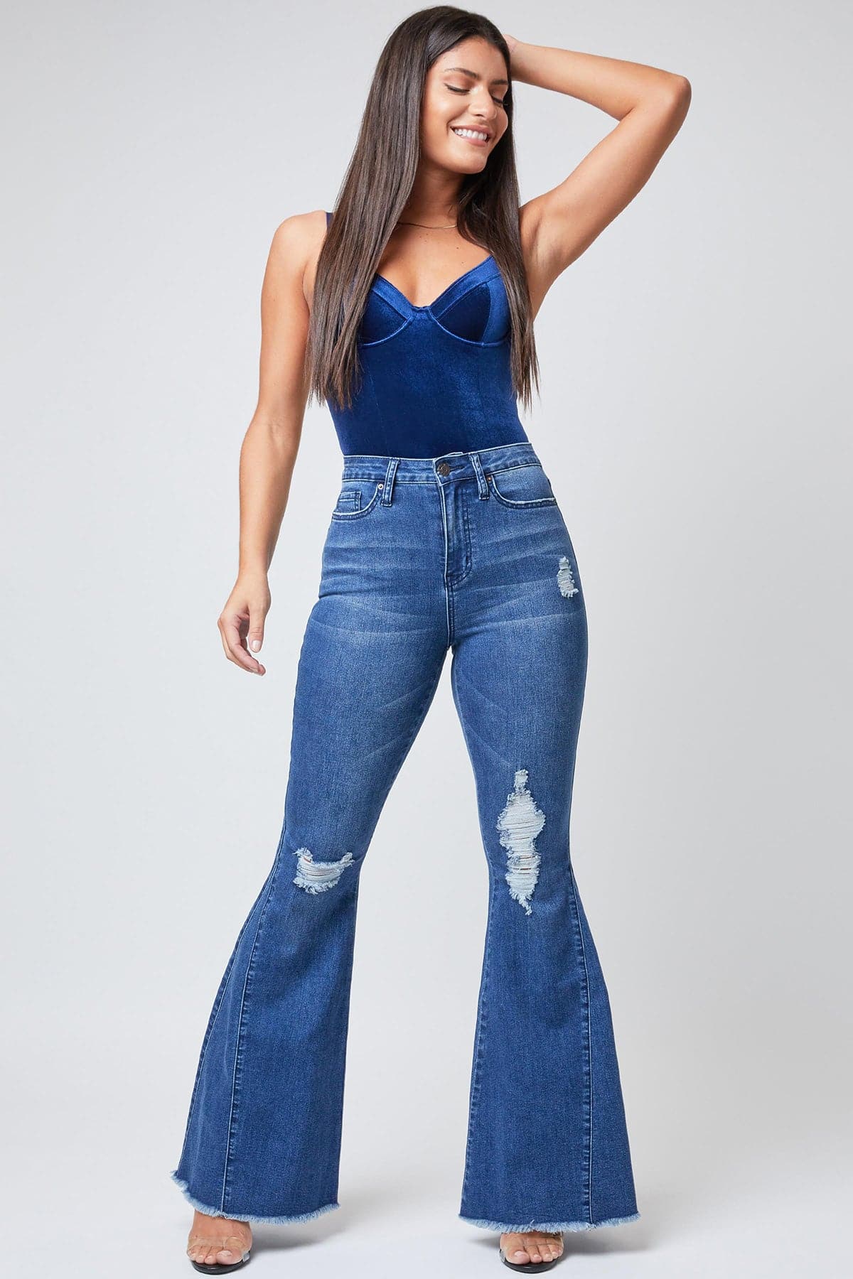 Junior High Rise Extreme Flare Jean Made With Recycled Fiber P55451N