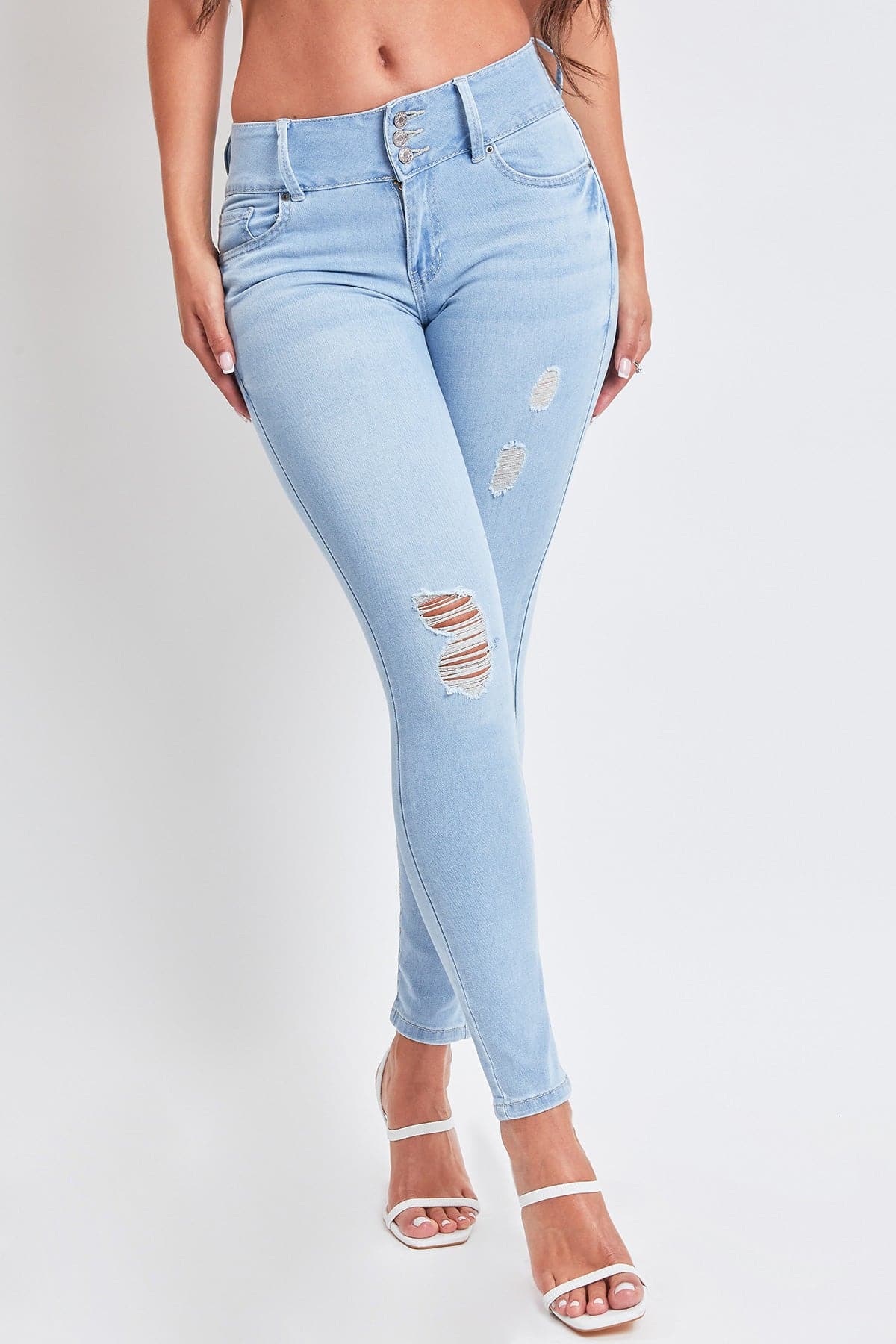 Women's Essential 3 Button Skinny Jeans