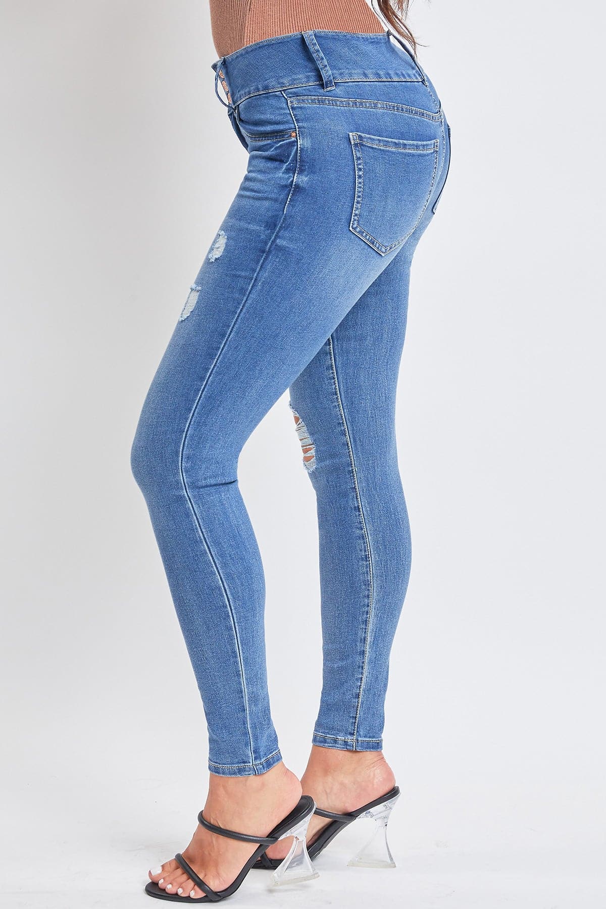 Women's Essential 3 Button Skinny Jeans