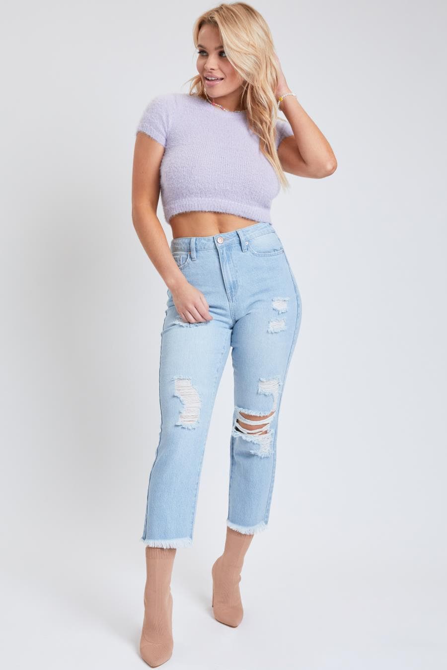 Junior Dream Straight Leg Jean With Raw Hem P86468