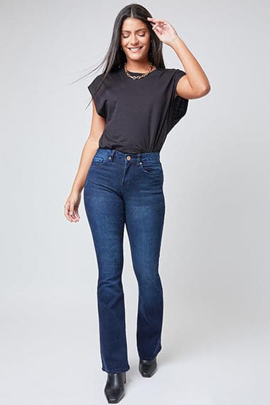 Junior Classic High Rise Flare Jean Long Inseam P998441L