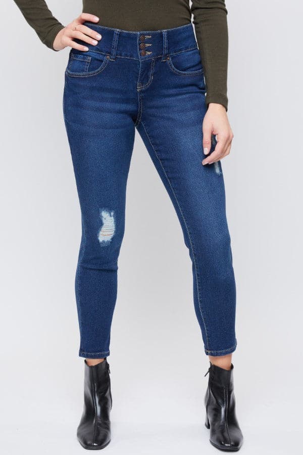 Women's Petite 3 Button High Rise Skinny Jean