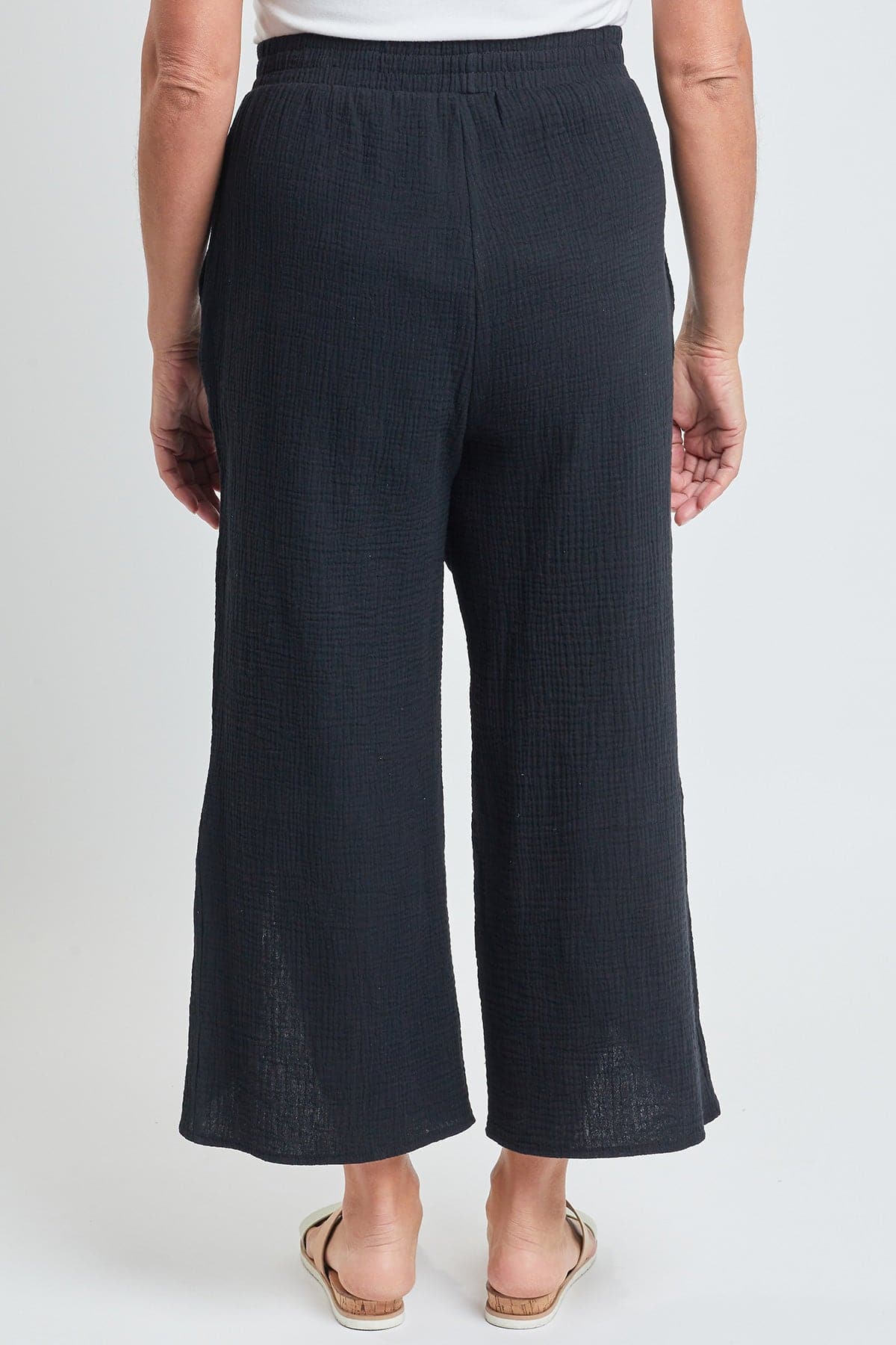 Women’s Double Gauze Front Split Wide Leg Pants