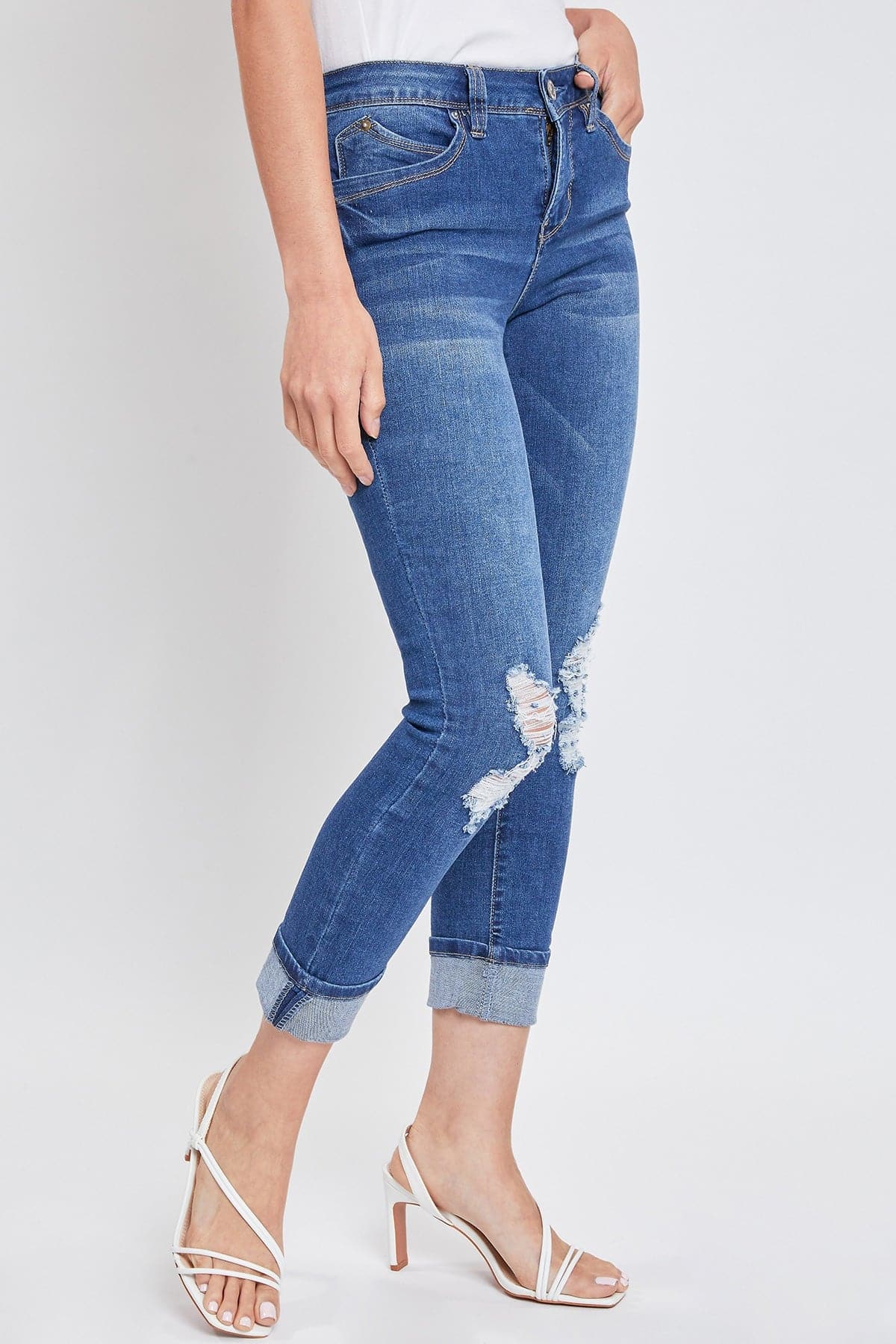 Women's Sustainable WannaBettaButt Mega Cuff Ankle Jeans