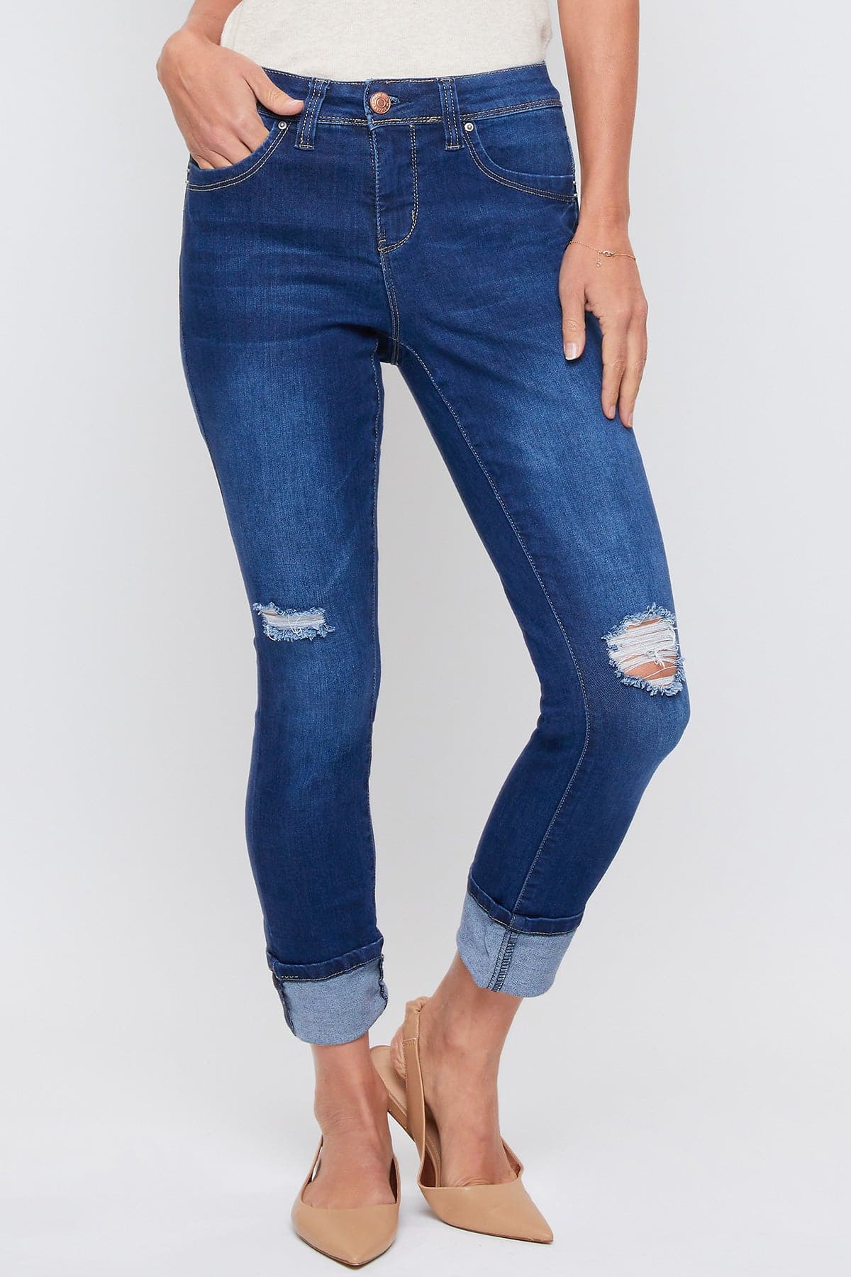 Women's Sustainable WannaBettaButt Mega Cuff Ankle Jeans