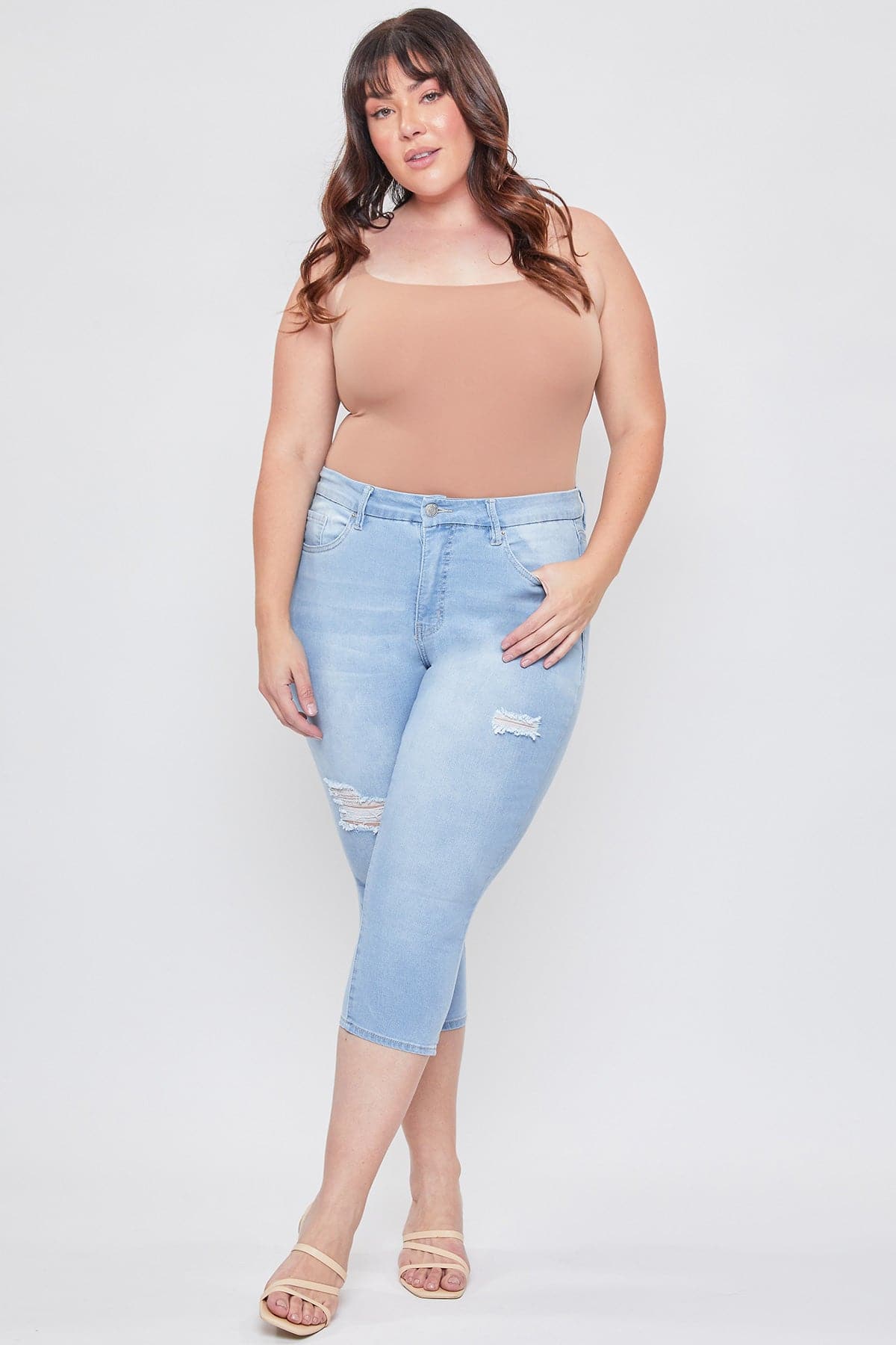 Women´s Plus Curvy High-Rise Capri With Side Slits