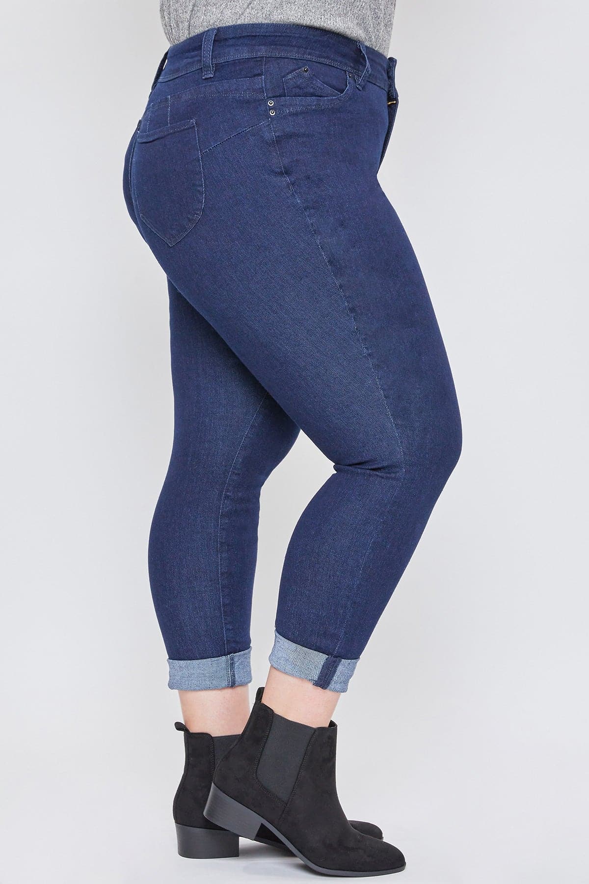 Women's Plus Size WannaBettaButt Rolled Cuff Ankle Jeans