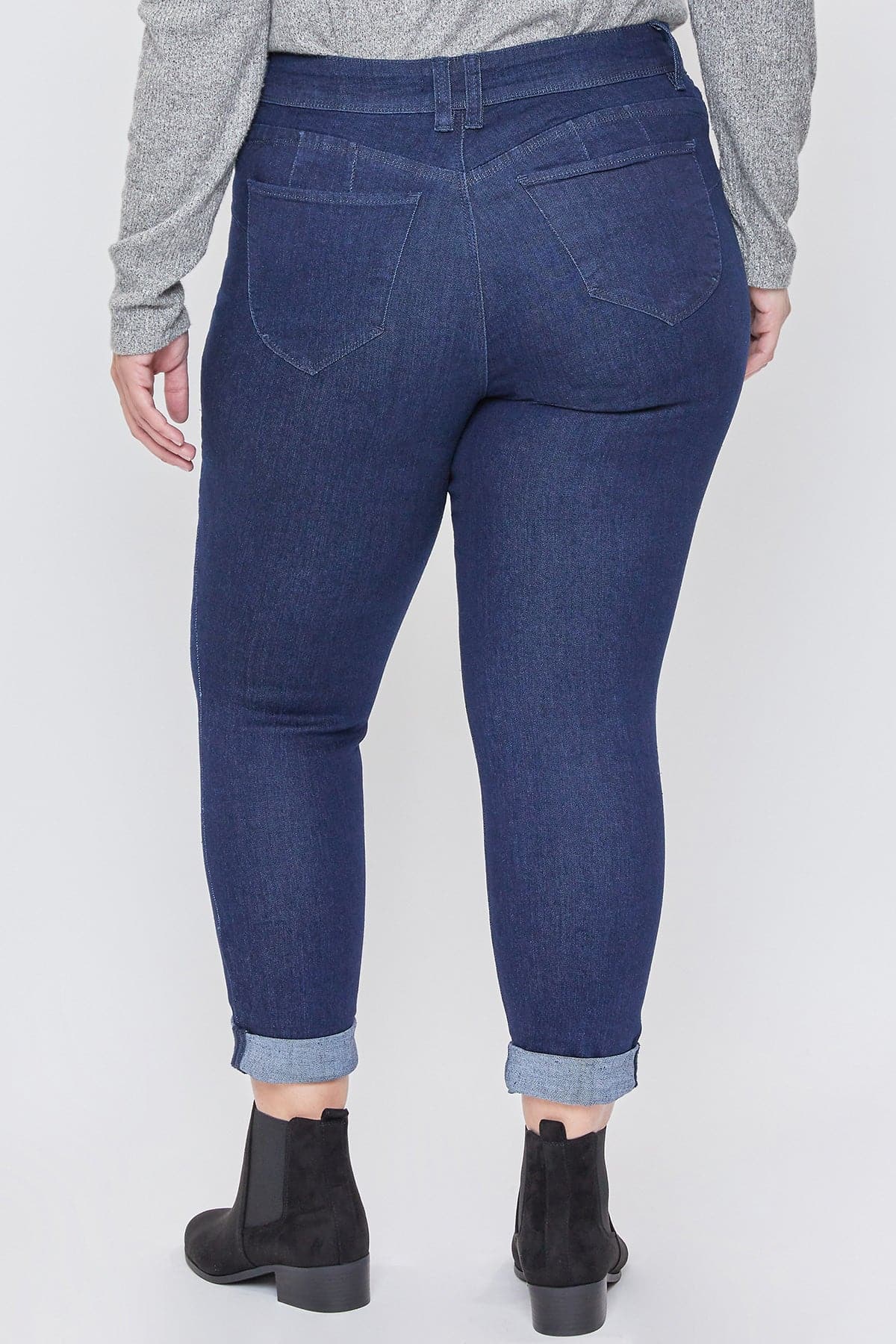 Women's Plus Size WannaBettaButt Rolled Cuff Ankle Jeans