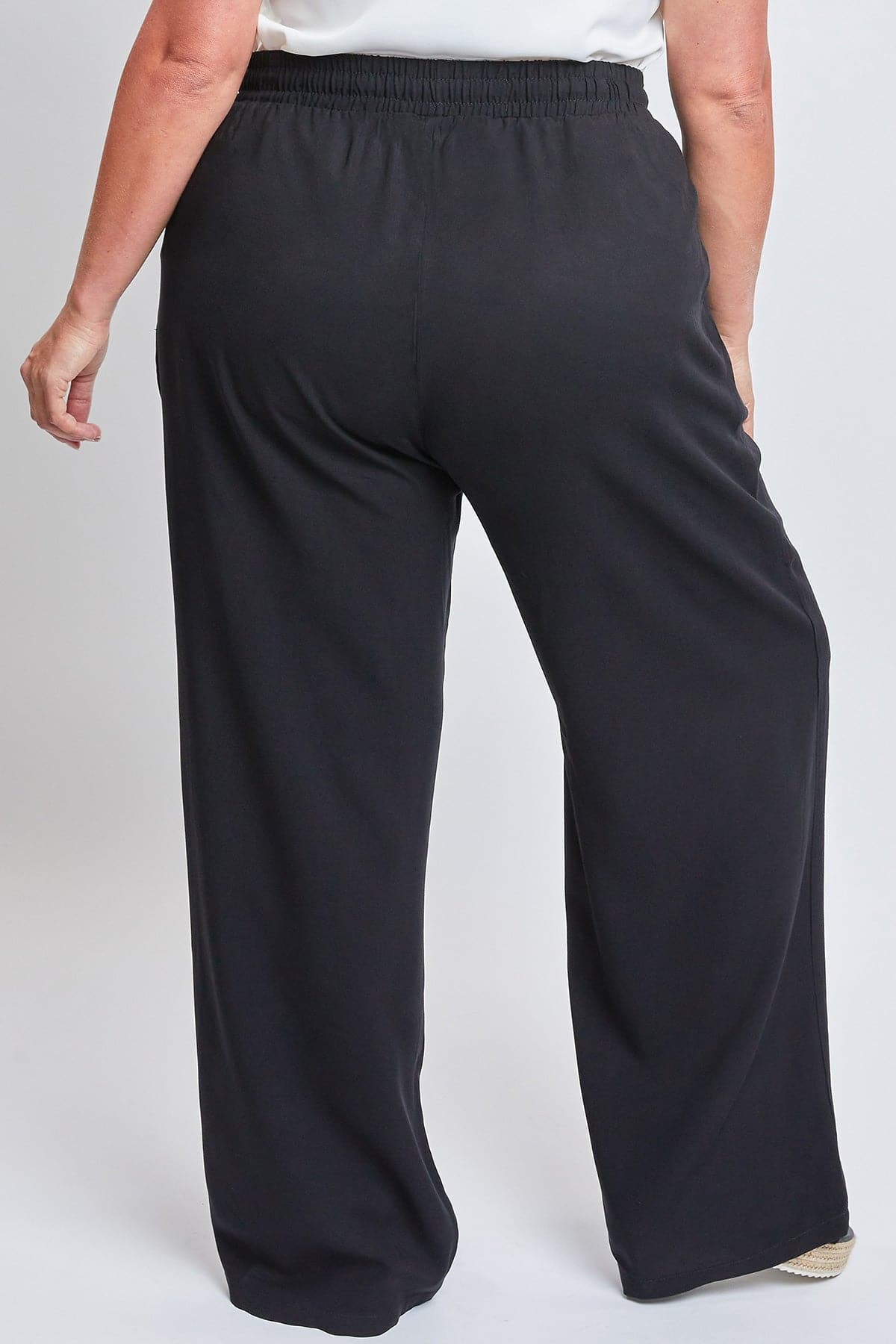 Women's Plus Size High Rise Drawstring Straight Pants