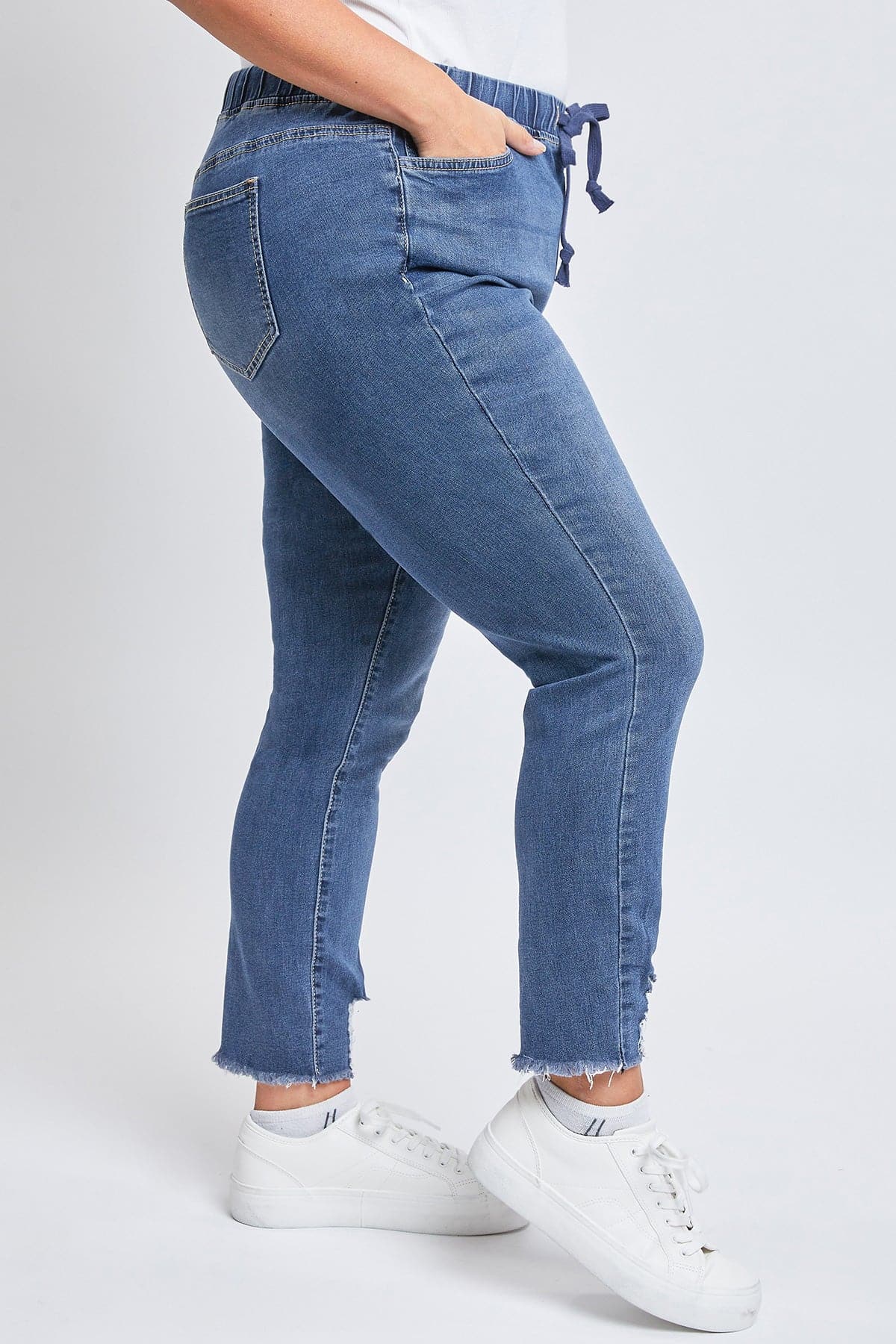 Women's Plus Size High Rise Denim Ankle Joggers