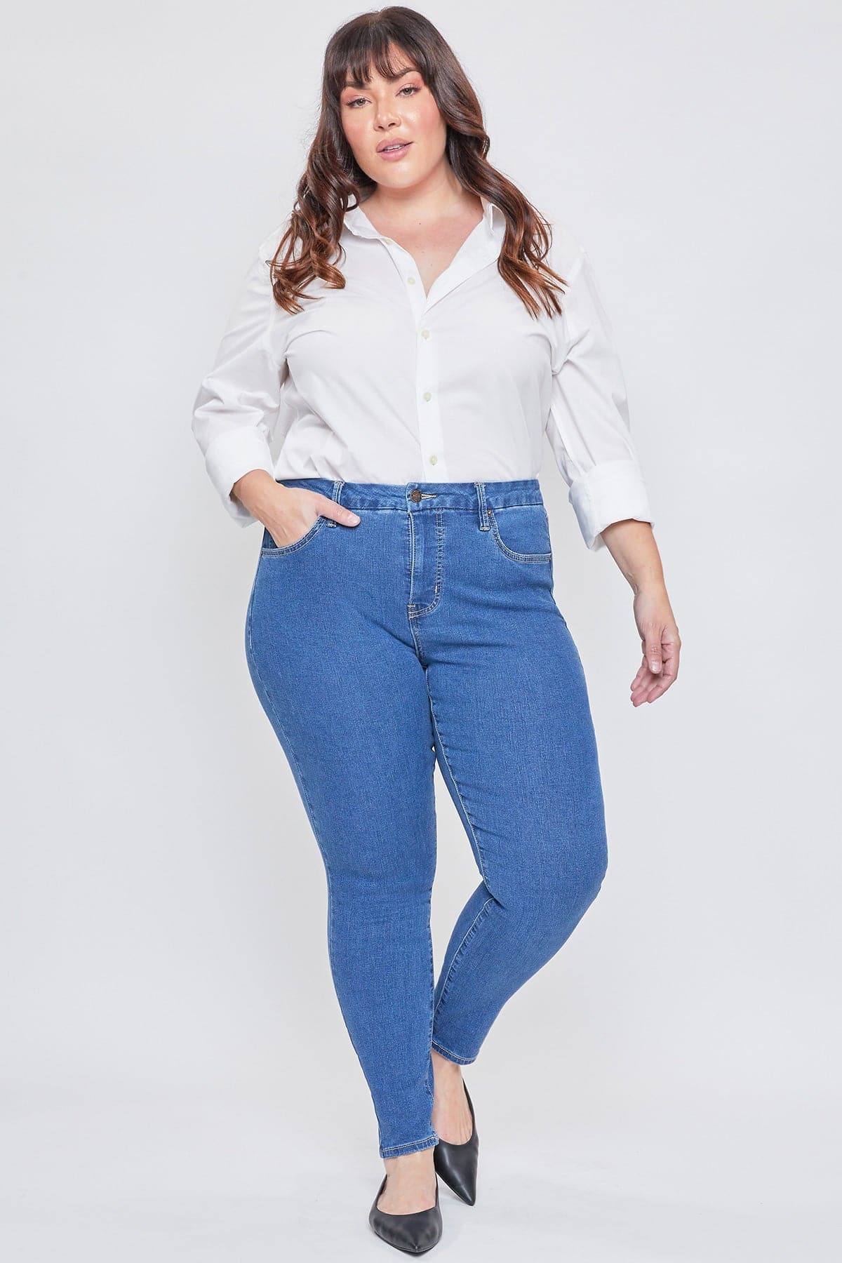 Women's Plus Size Sustainable Curvy Fit High Rise Skinny Jeans