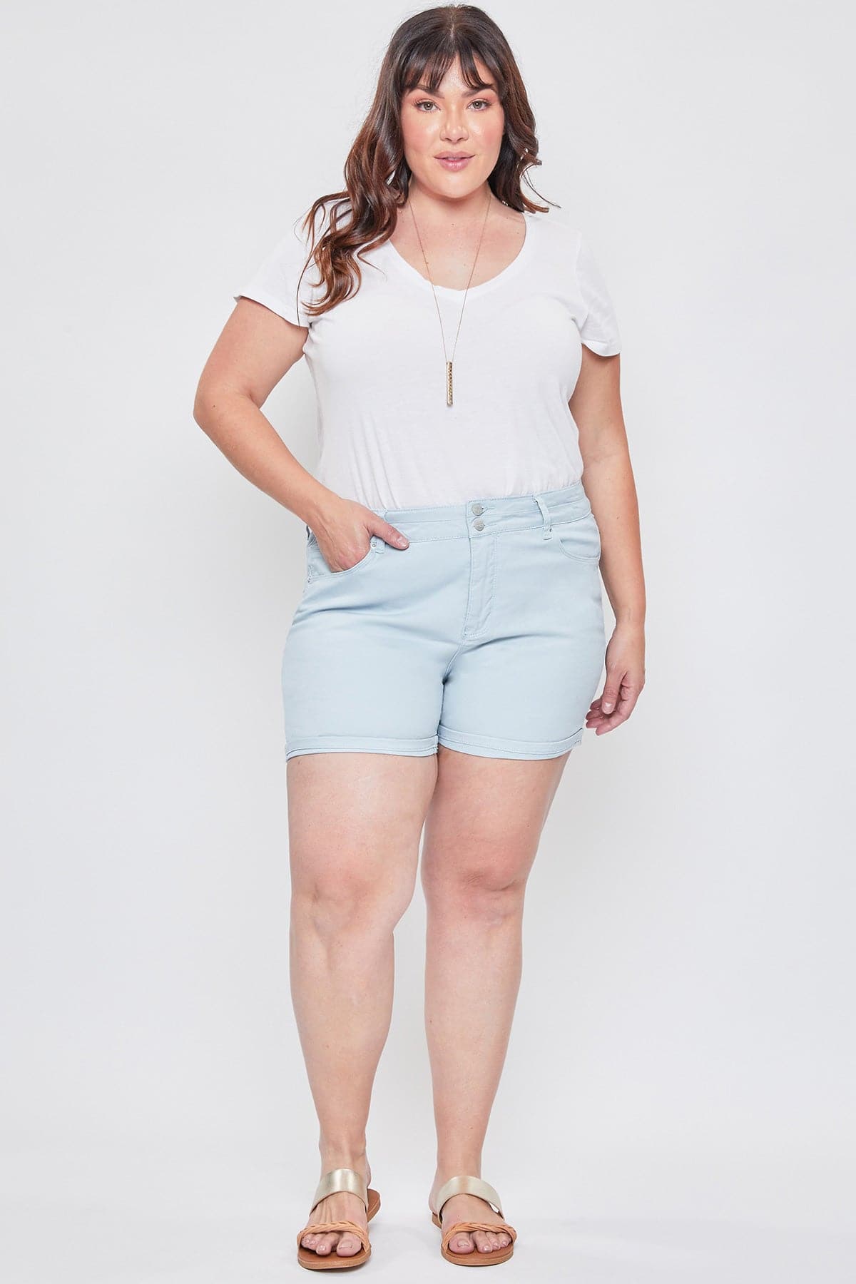 Women´s Plus Stacked Waistband Twill Shorts