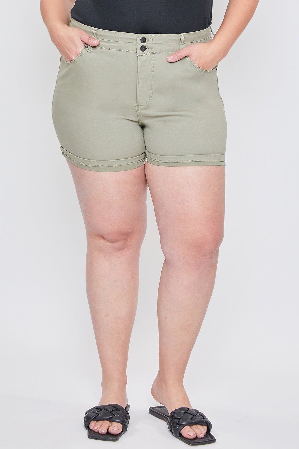 Women´s Plus Stacked Waistband Twill Shorts