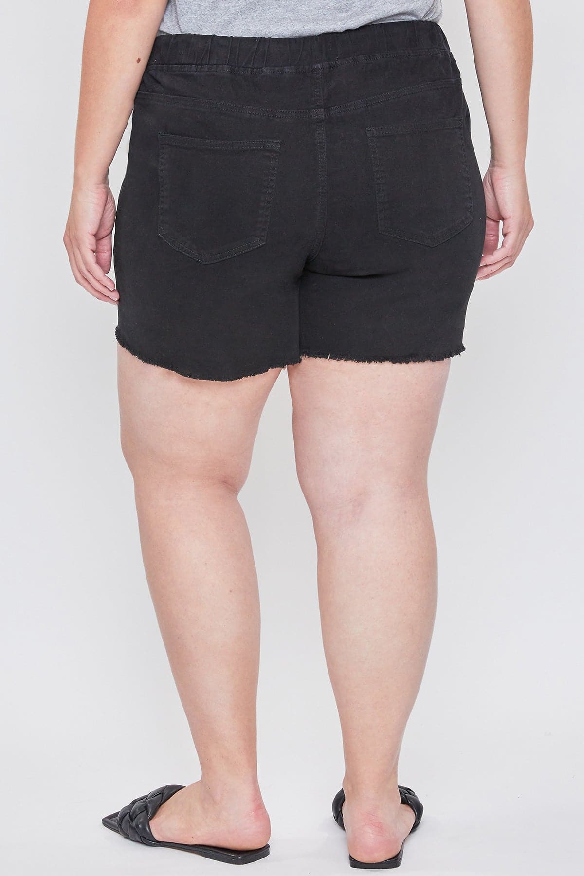 Women's Plus Size High Rise Elastic Waist Shorts