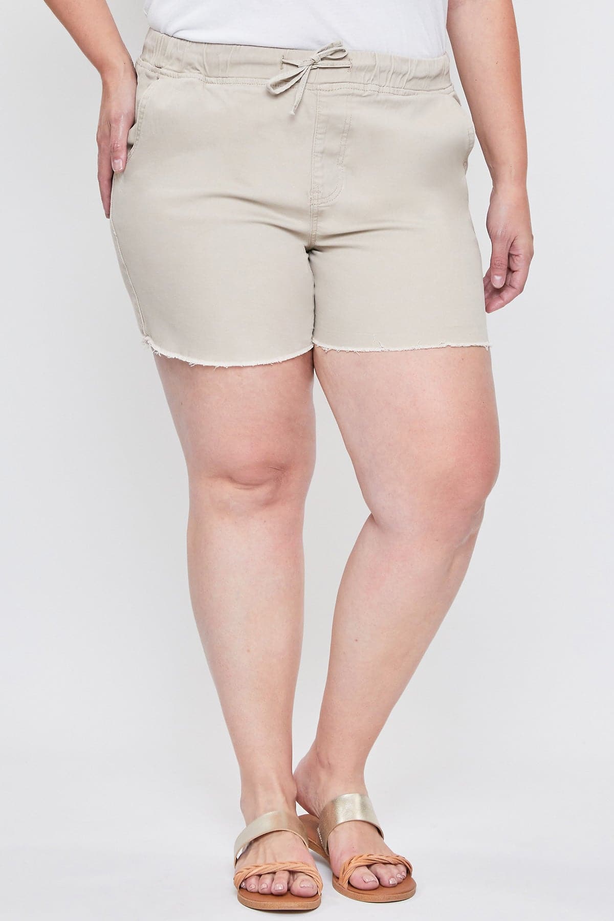 Women's Plus Size High Rise Elastic Waist Shorts